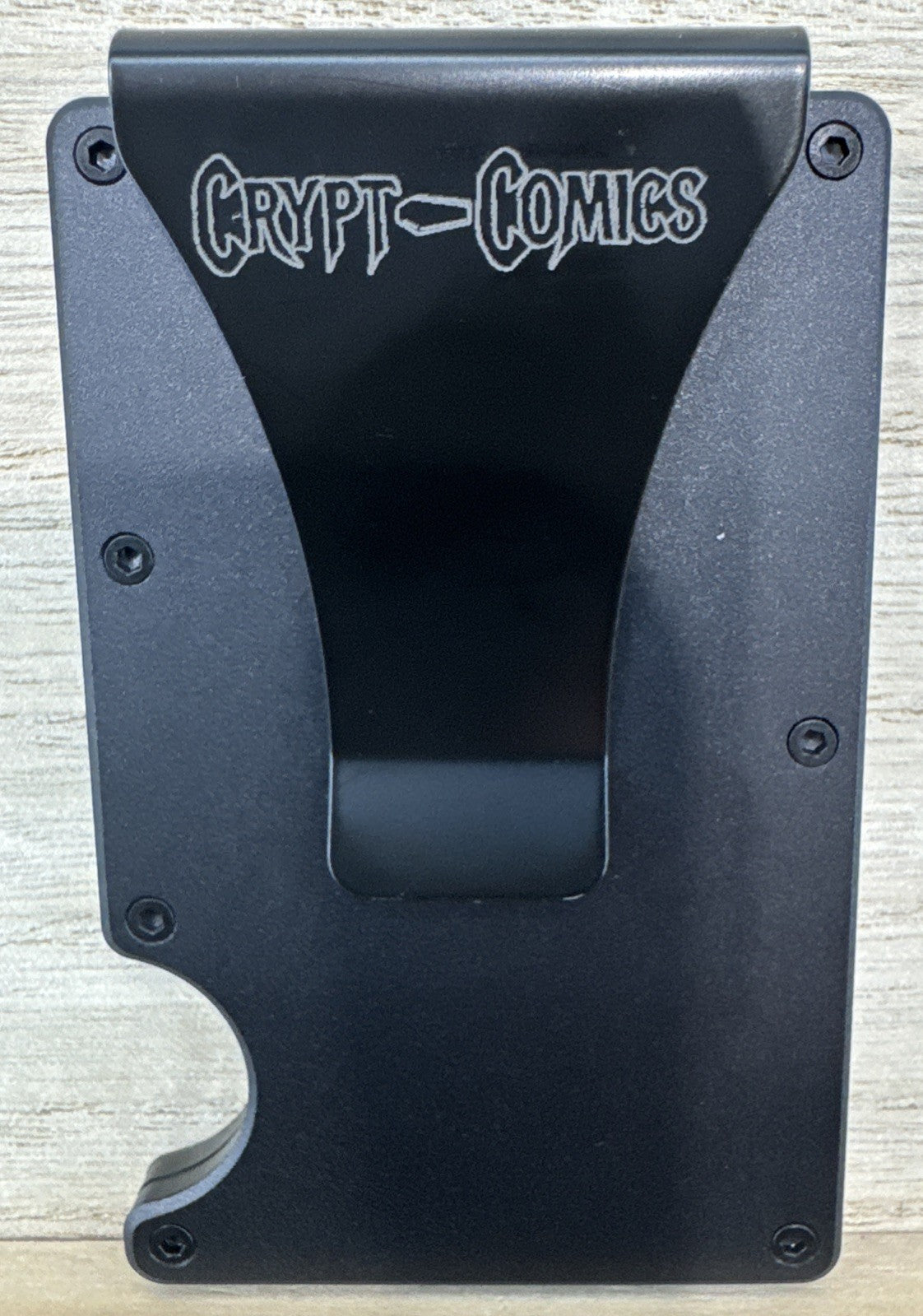 Metal Wallet - Laser Engraved - SM Black - RFID Blocking