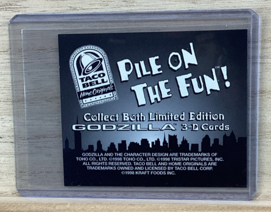 1998 Godzilla Lenticular 3D Card Taco Bell