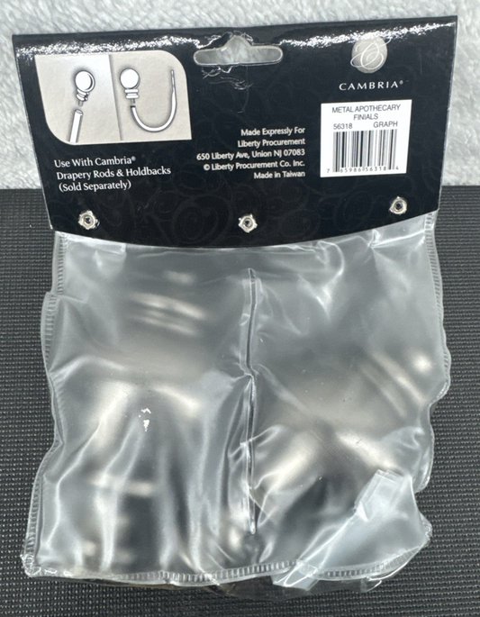 Cambria Premier Curtain Rods Finials Graphite Complete Prism Knob Set Of 2