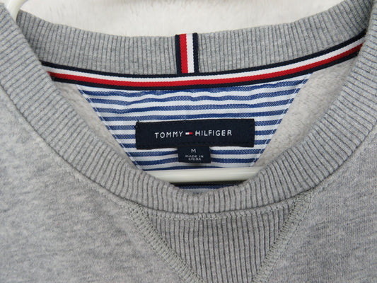 Tommy Hilfiger Men's Sweatshirt - Big Flag Logo Spell Out - Gray - Size Medium