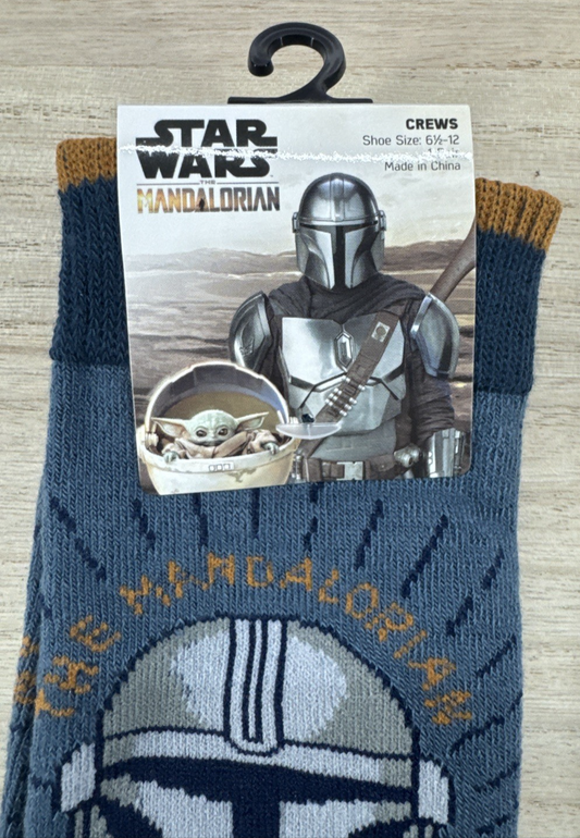 Star Wars The Mandalorian Socks - 1 Pair - Shoe Size 6.5-12