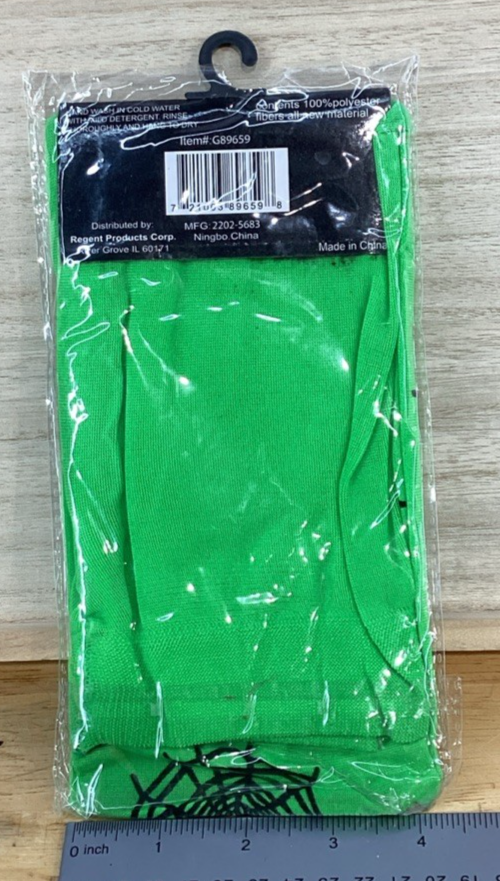 Green & Black Spider Web Print Tights