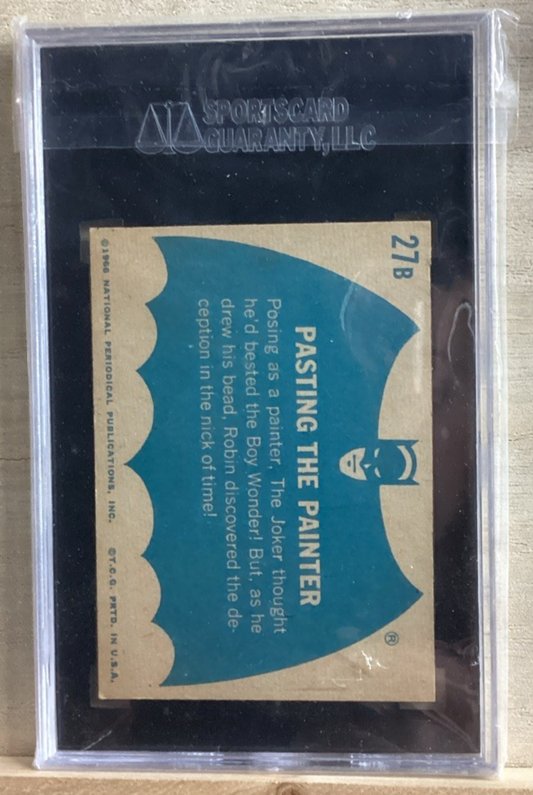 1966 TOPPS BATMAN BLUE BAT BACK #27B PASTING THE PAINTER EX/NM