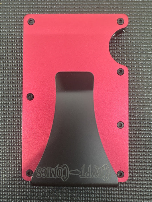 Metal Wallet - Laser Engraved - ST Red - RFID Blocking