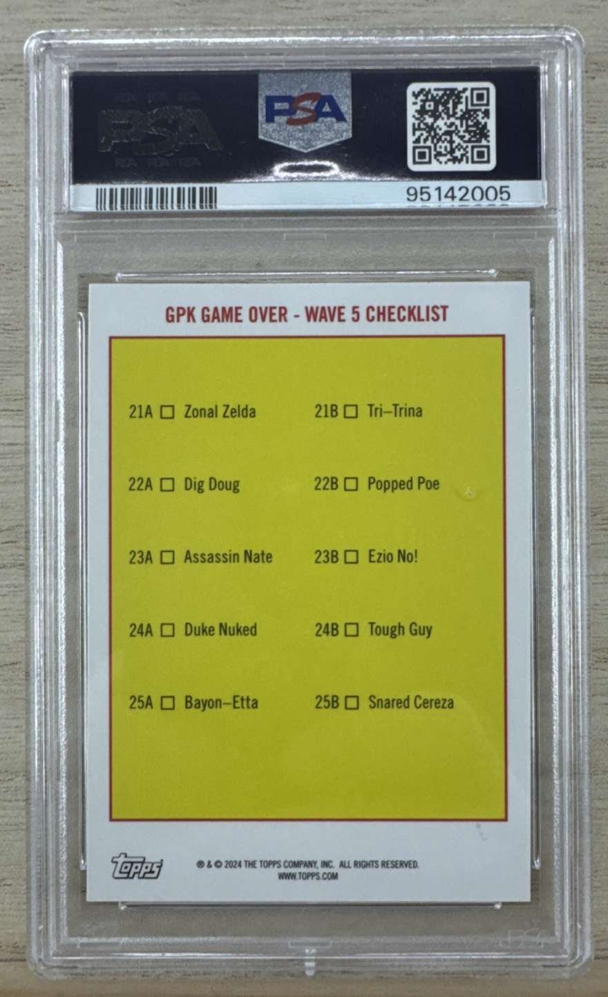 2024 Garbage Pail Kids Game Over Level 5 - Snared Cereza 25b - PSA 8