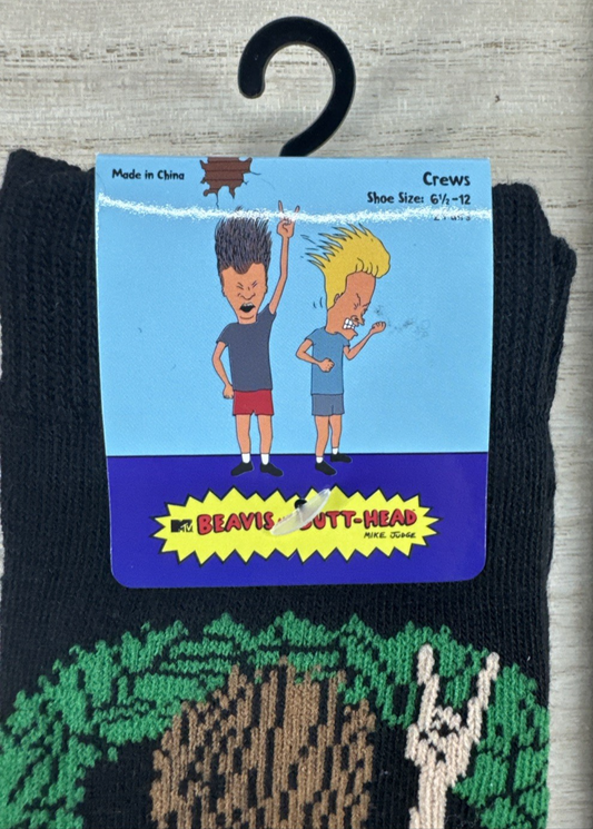Beavis and Butthead Christmas Socks - 2 pairs - Shoe Size 6-12