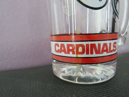 Vintage Arizona Cardinals Beer Mug Stein Tall Glass 1980s NFL