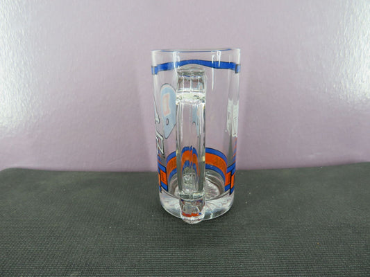Vintage Denver Broncos Beer Mug Stein Tall Glass 1980s NFL