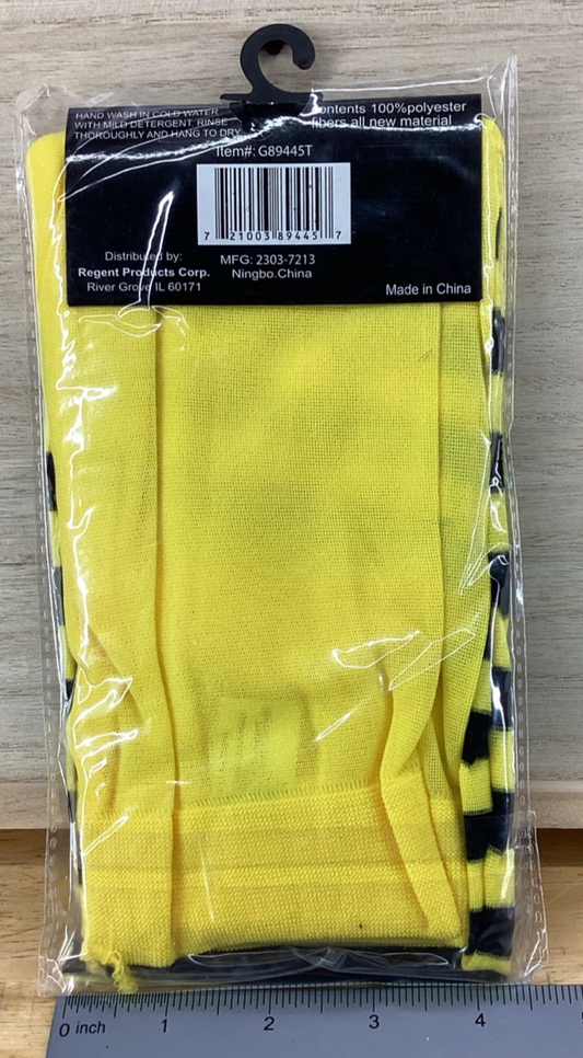 Yellow with Black Strips Print Halloween Tights