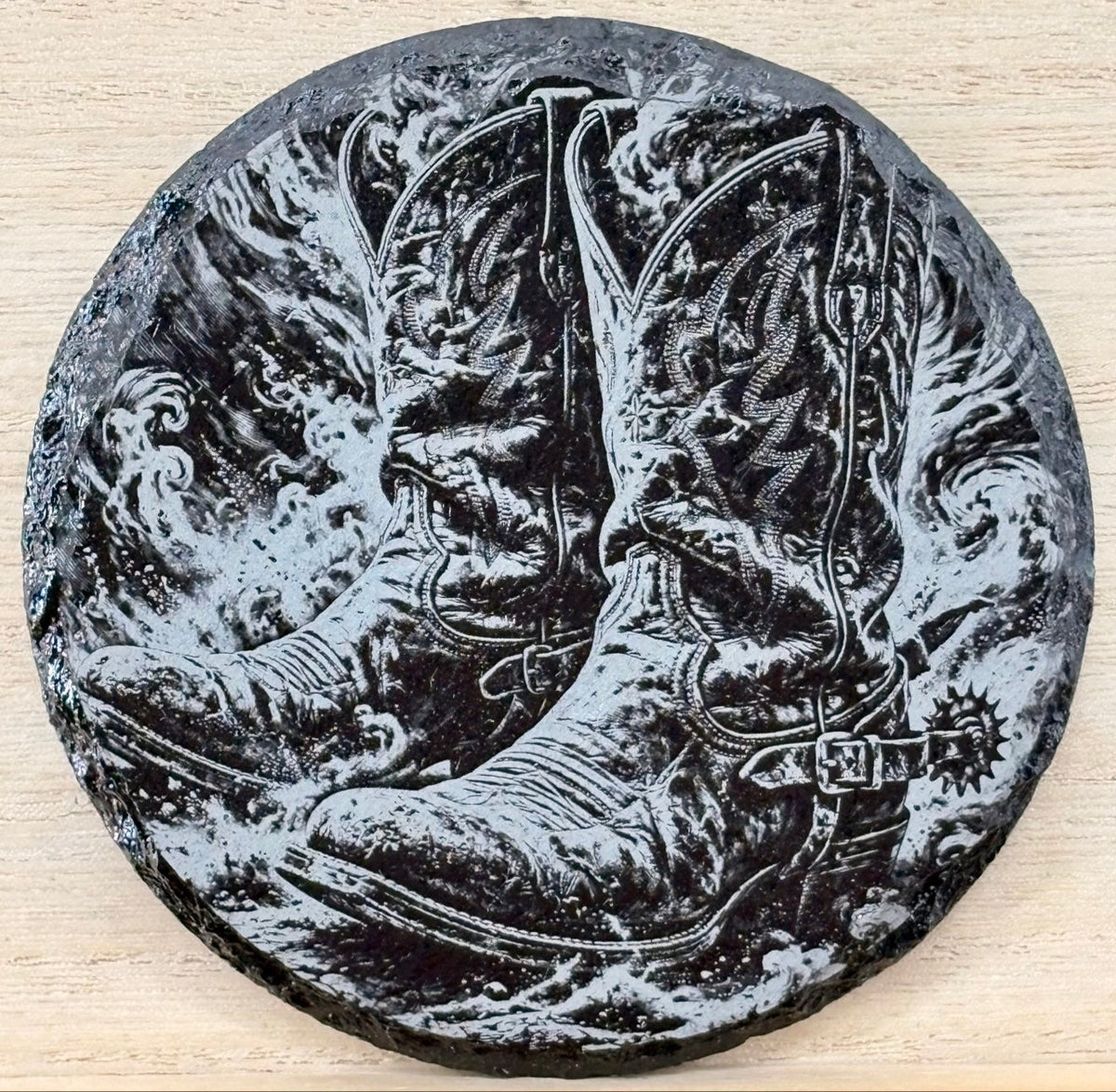 Slate Coaster - Cowboy Boots