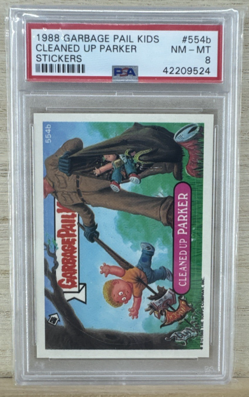 1988 Topps Garbage Pail Kids - Cleaned Up Parker #554b - PSA 8