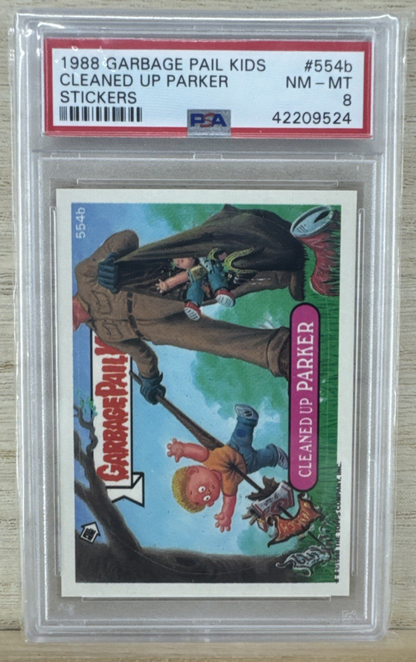 1988 Topps Garbage Pail Kids - Cleaned Up Parker #554b - PSA 8