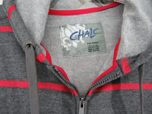 Chalc Striped Zip Up Hoodie - Men's Size XXL
