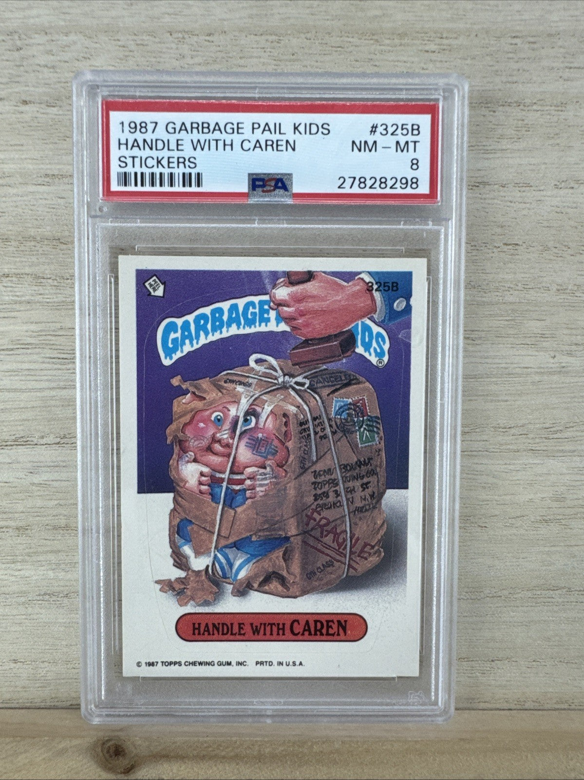1987 Garbage Pail Kids - Handle With Caren #325b - PSA 8