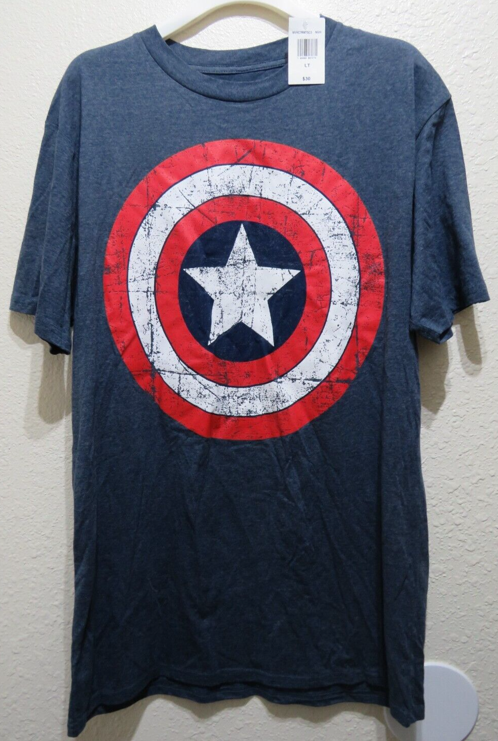 Marvel Captain America Shield T Shirt - Size LT