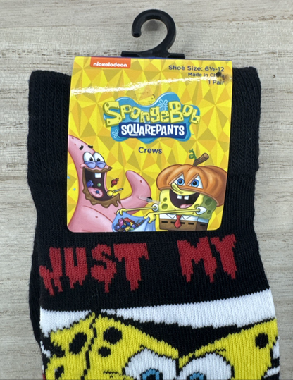 Spongebob Squarepants Just My Type Socks - Shoe Size 6.5-121