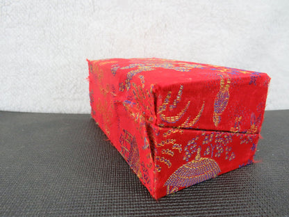 Chinese Cloisonne Baoding Balls Set With Red Brocade Box Dragon - Box Damaged