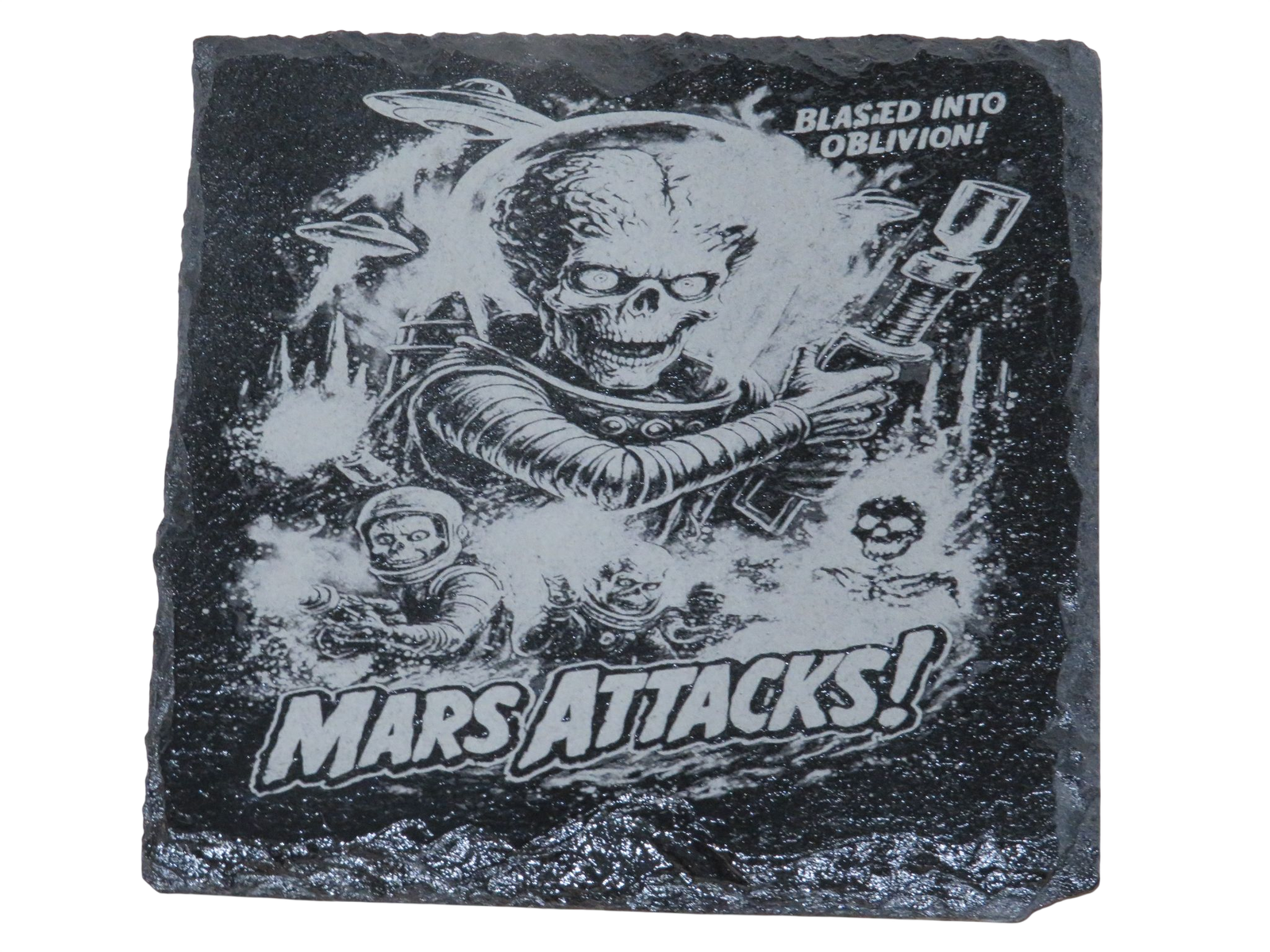 Laser Engraved Square Slate Coaster - MA