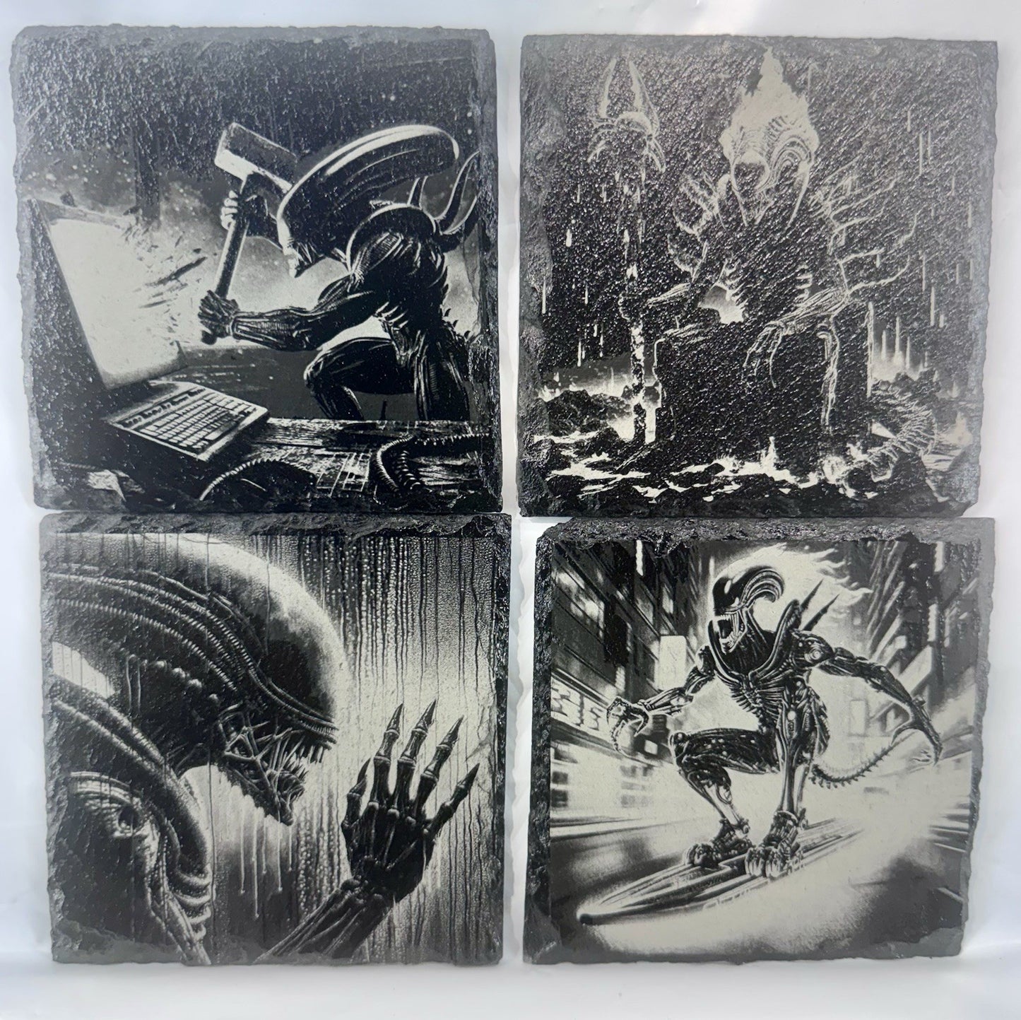 Slate Coaster Set Of 4 - Alien