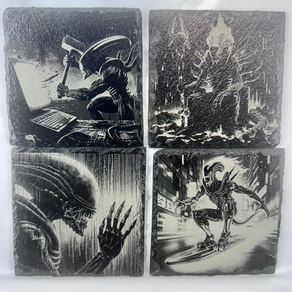 Slate Coaster Set Of 4 - Alien