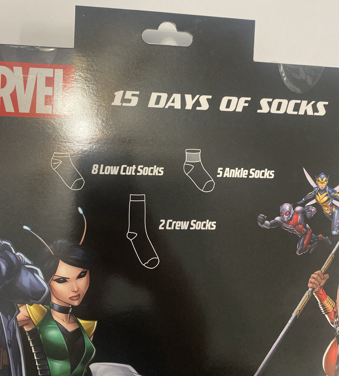 Marvel 15 Days of Socks Kids Medium Shoe Sz 9 - 2 1/2