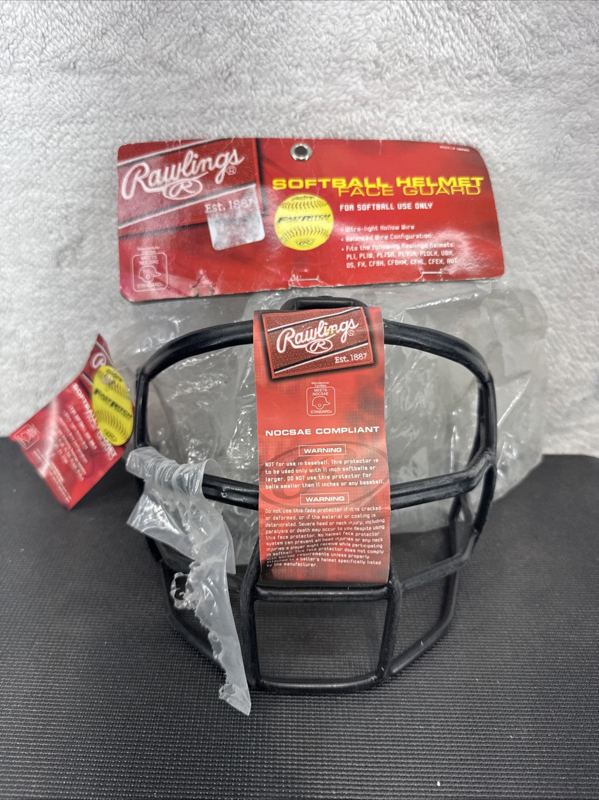 RAWLINGS SOFTBALL HELMET FACE GUARD SBRWG NOCSAE