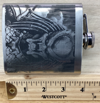 Laser Engraved 6 oz Stainless Steel Flask - P