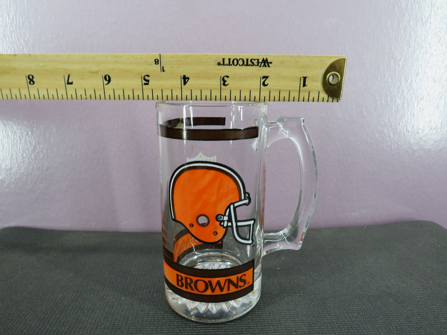 Vintage Cleveland Browns Beer Mug Stein Tall Glass 1980s NFL