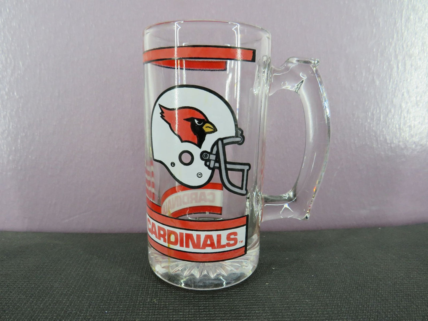 Vintage Arizona Cardinals Beer Mug Stein Tall Glass 1980s NFL