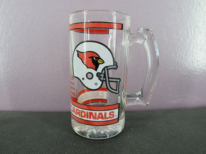 Vintage Arizona Cardinals Beer Mug Stein Tall Glass 1980s NFL