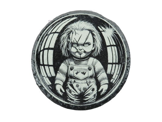 Laser Engraved Round Slate Coaster - CH3