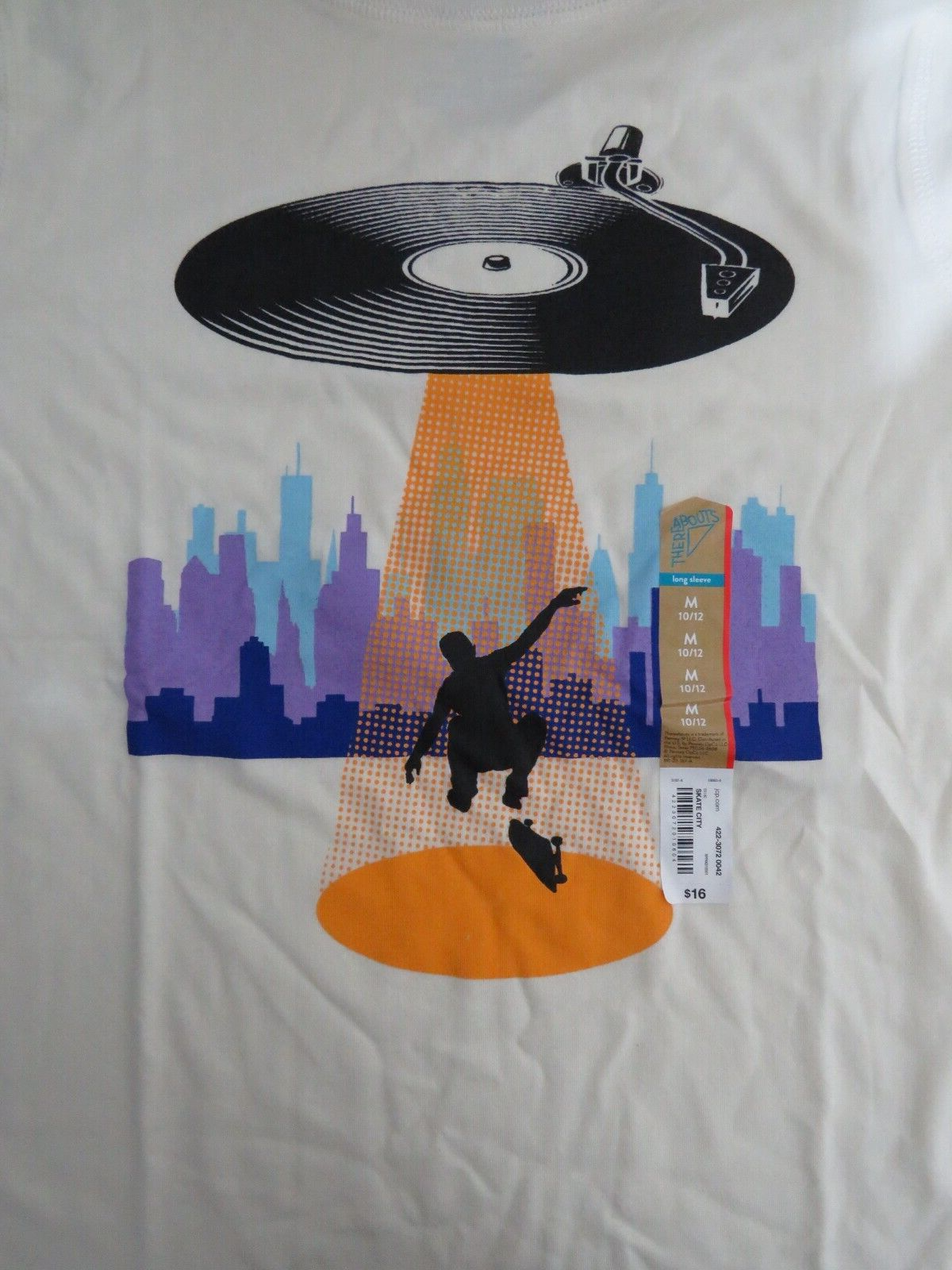 There Abouts Boy's Long Sleeve Skate City T Shirt - Size Medium 10/12