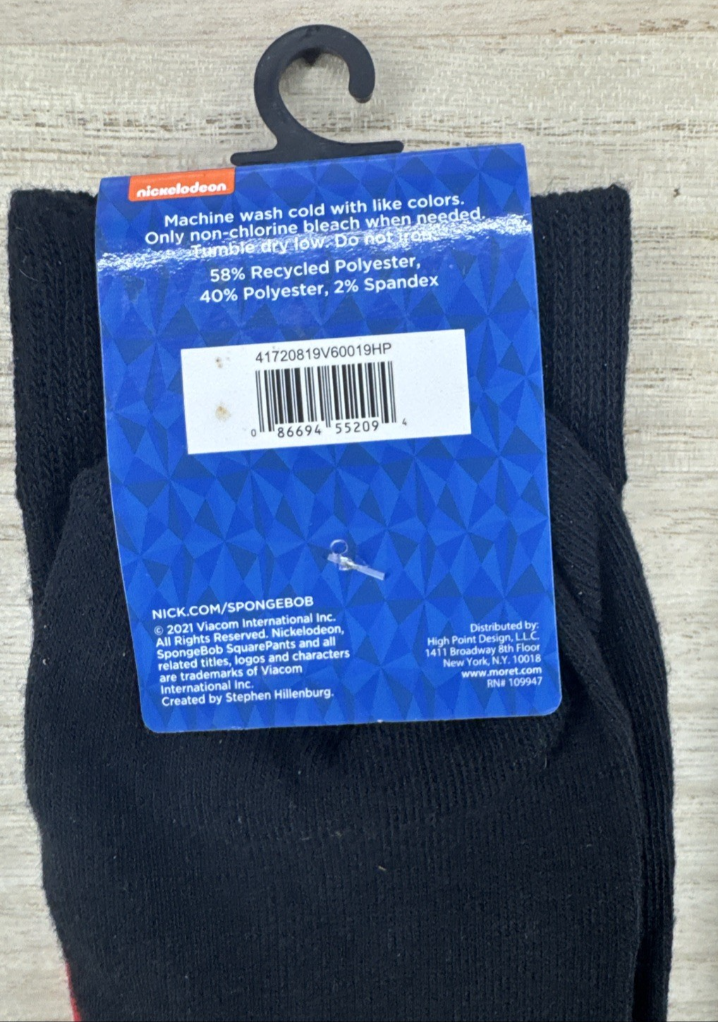 Spongebob Squarepants Just My Type Socks - Shoe Size 6.5-12