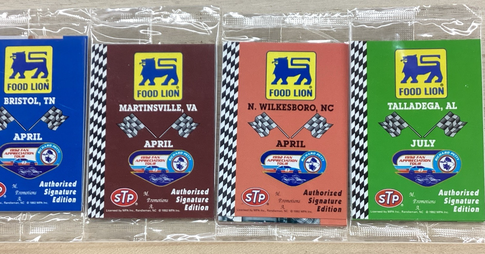 Richard Petty 1992 Fan Appreciation Tour Food Lion Trading Card Packs - Lot of 4