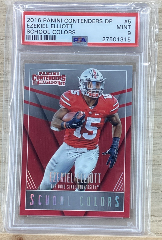 2016 Contenders Draft Picks - Ezekiel Elliott #5 - School Colors - PSA 9 Mint