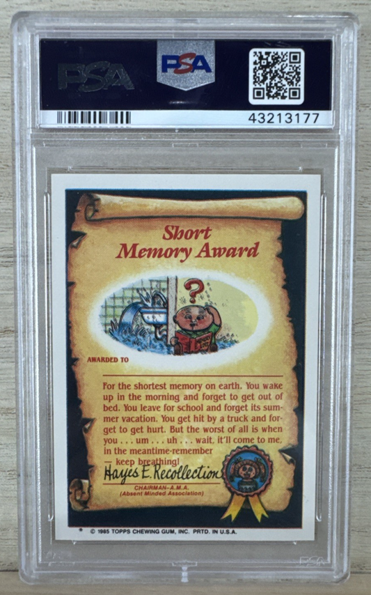1985 Garbage Pail Kids - Shrunken Ed #65a - PSA 8