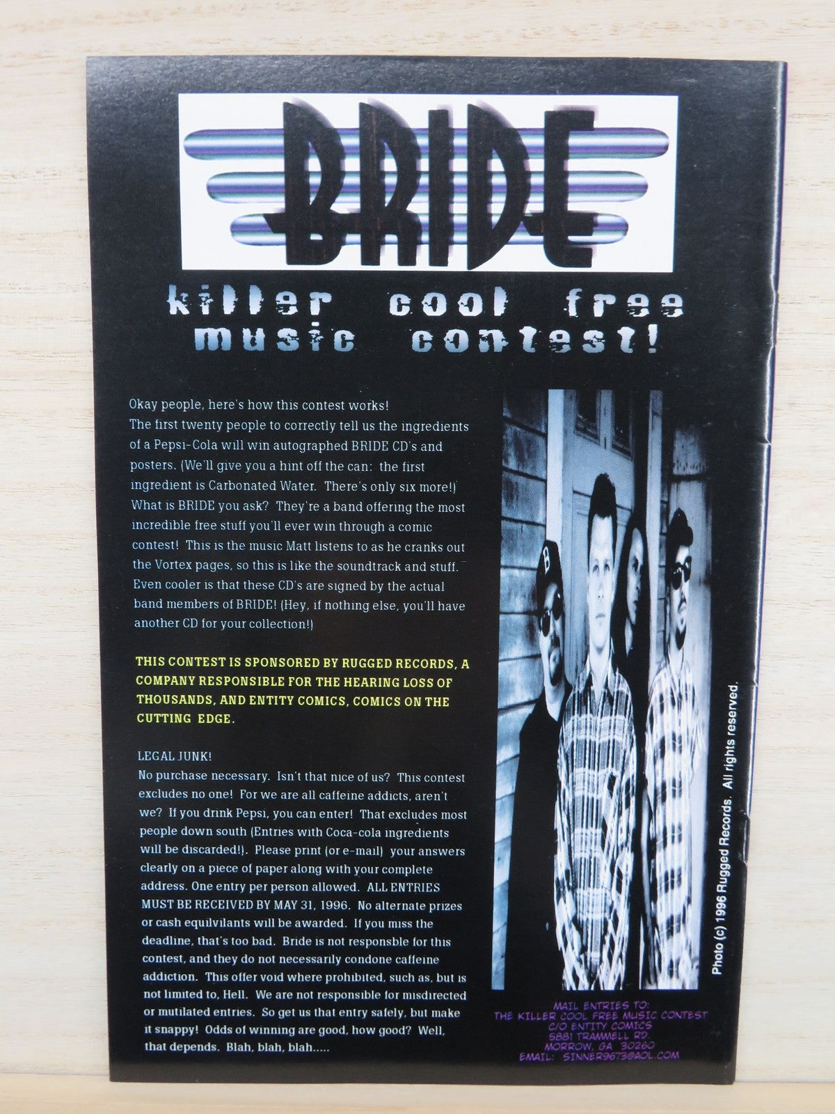 Vortex The Second Coming #1 of 6 - 1996 - Entity Comic