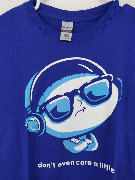 Gildan T-Shirt Mens XL Blue Short Sleeve Dont Even Care A Little Graphic Tee1