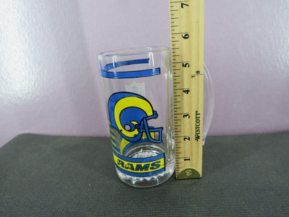 Vintage Los Angeles Rams Beer Mug Stein Tall Glass 1980s NFL