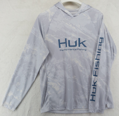 Hulk Performance Fishing Gray/white Shirt - Size Small