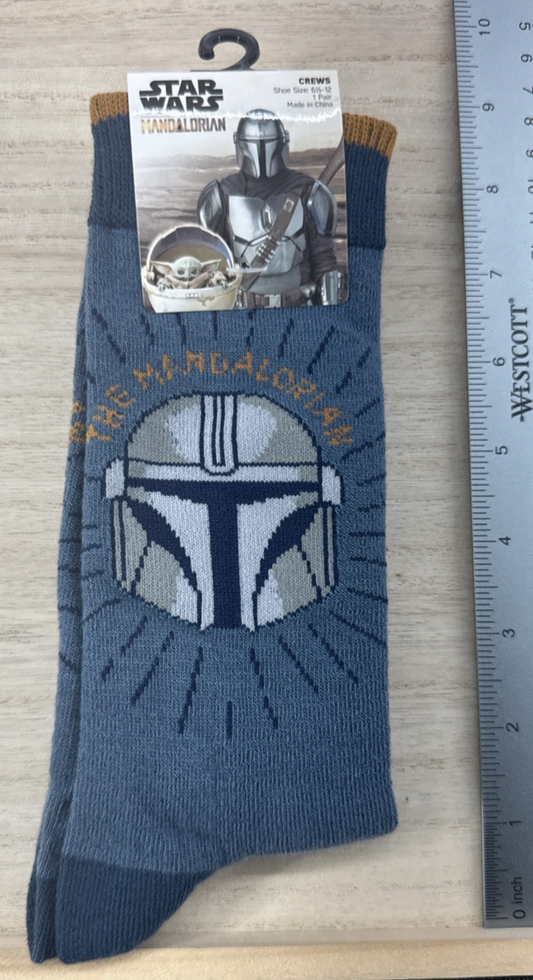 Star Wars The Mandalorian Socks - 1 Pair - Shoe Size 6.5-12