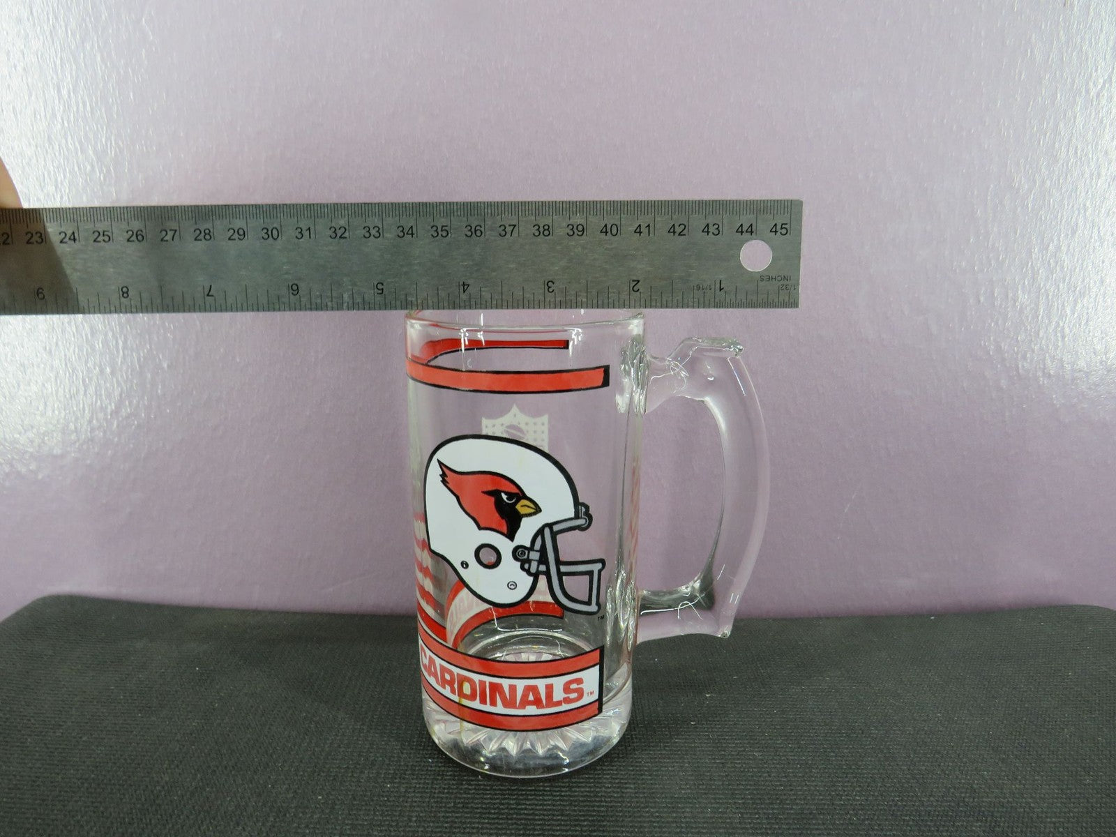 Vintage Arizona Cardinals Beer Mug Stein Tall Glass 1980s NFL