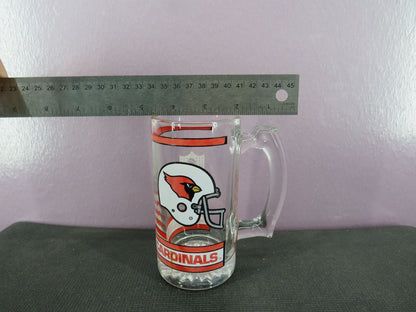 Vintage Arizona Cardinals Beer Mug Stein Tall Glass 1980s NFL