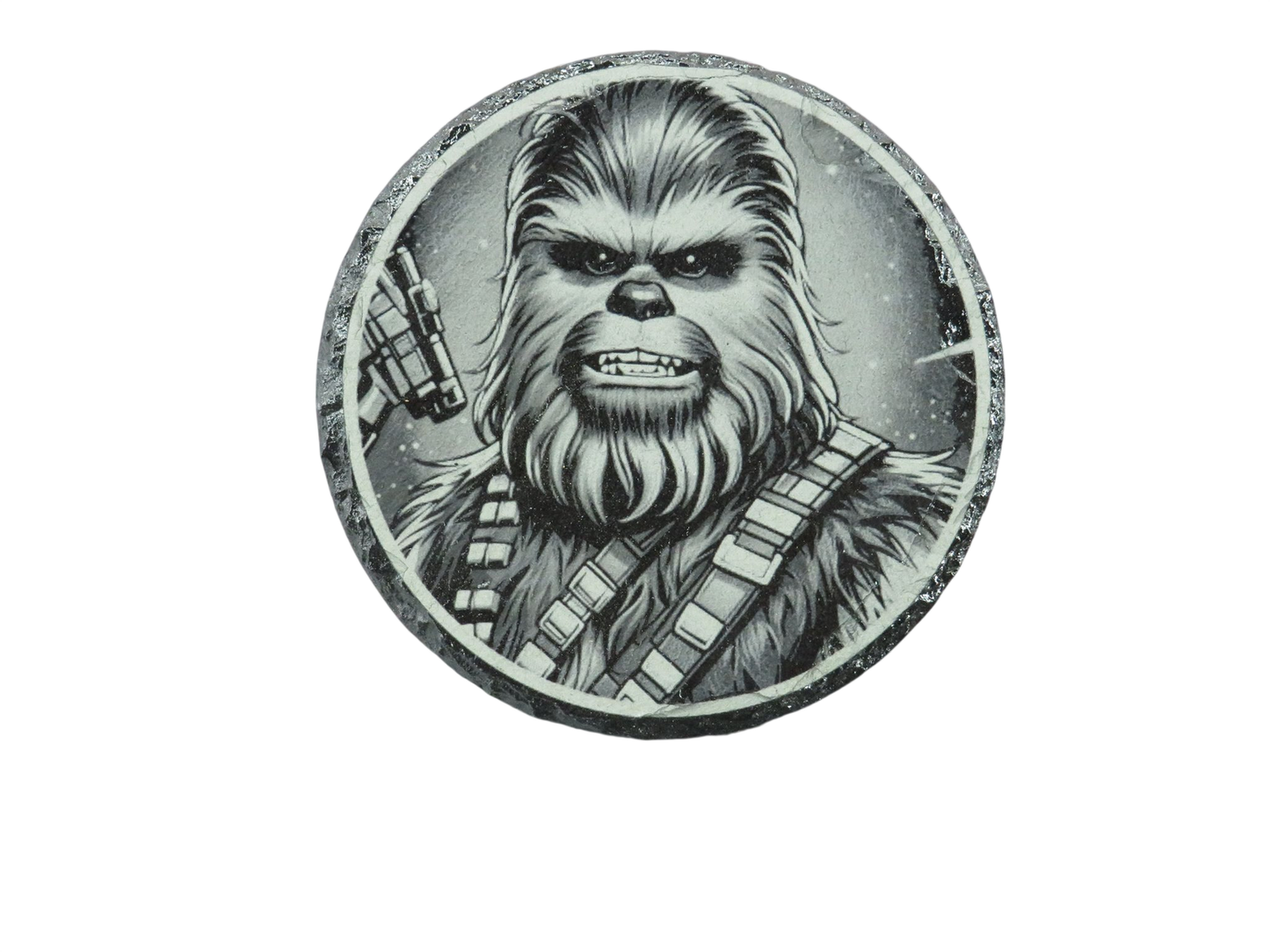 Laser Engraved Round Slate Coaster - SW1