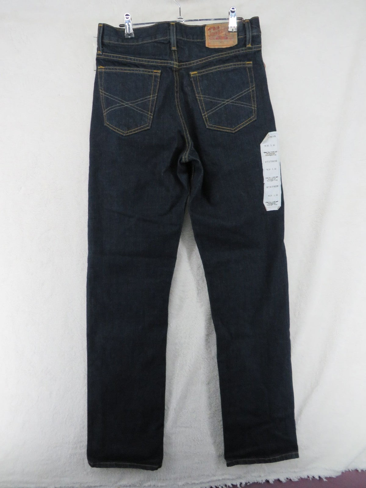 John B Stetson Jeans Men's W30 L36 Standard Straight Leg Indigo Work Denim 1520