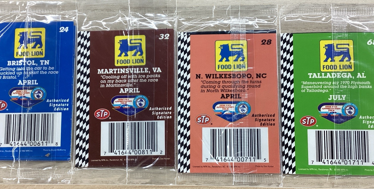 Richard Petty 1992 Fan Appreciation Tour Food Lion Trading Card Packs - Lot of 41