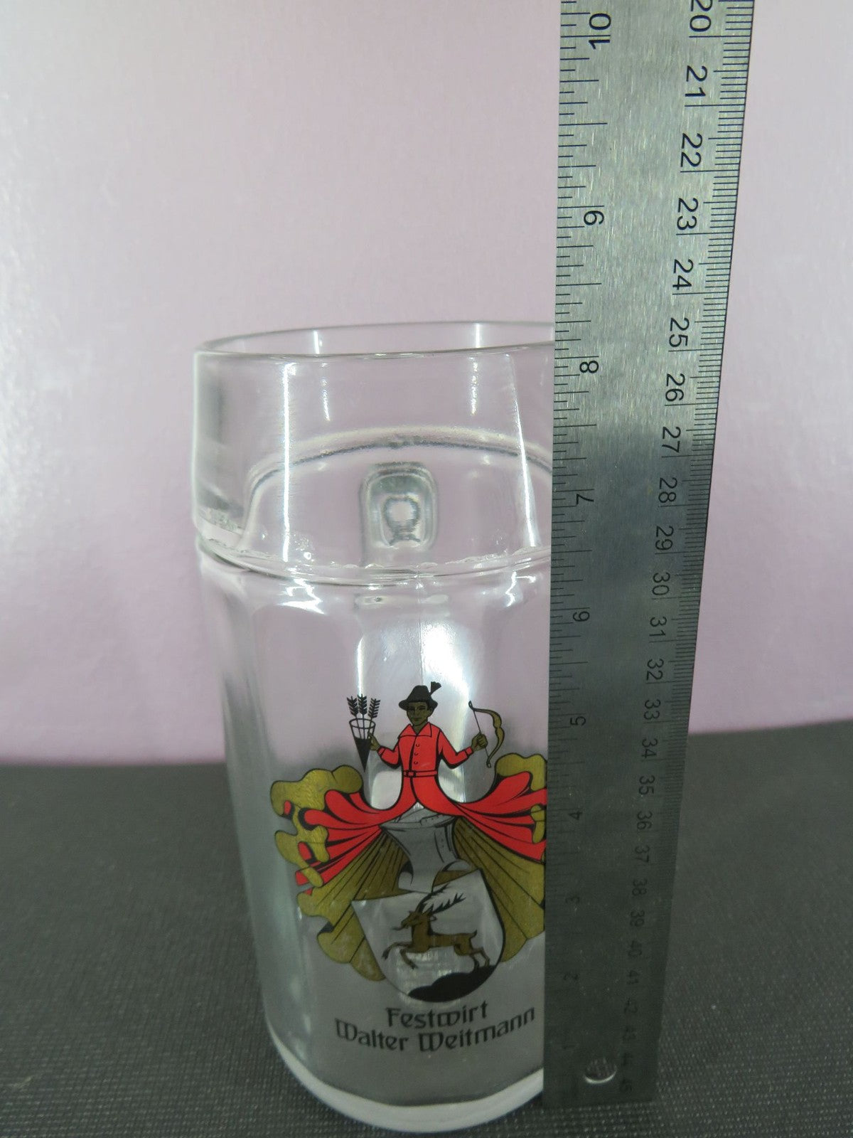 Festwirt Walter Weitmann Glass Beer Mug - German Crest1