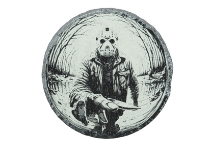 Laser Engraved Round Slate Coaster - J2