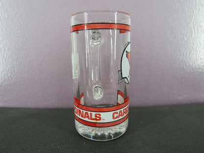 Vintage Arizona Cardinals Beer Mug Stein Tall Glass 1980s NFL