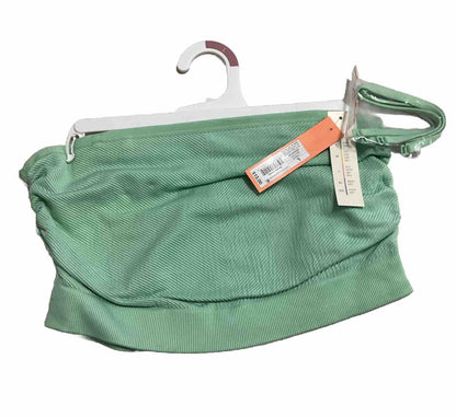 Colsie Women's Ruched Ribbed Bandeau Bra - Green Large